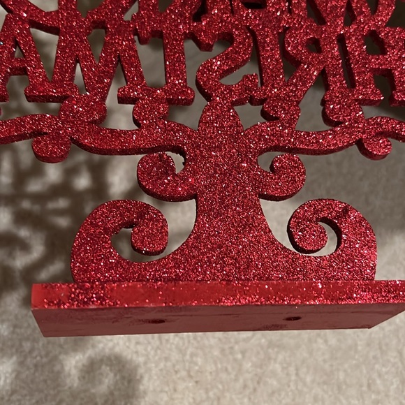 Bundle Hallmark Snowman Tealight burner & Red Glitter shelf standing sign EC - Picture 4 of 9